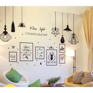 Decal dán tường đèn phối tranh MS-37