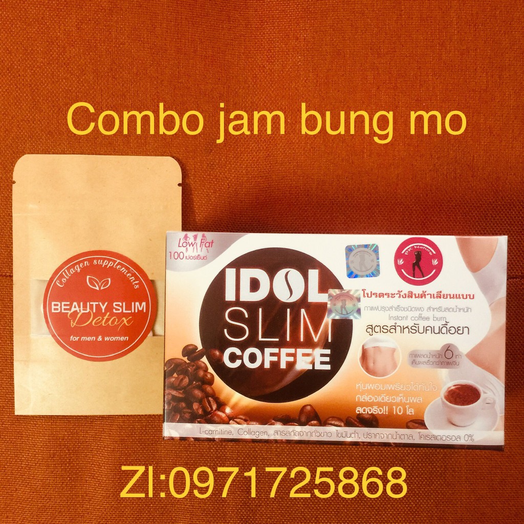 Idol slim coffee [COMBO VIÊN UỐNG CHUYÊN GIẢM MỠ BỤNG ĐÙI]