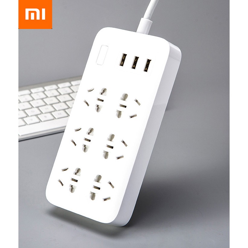 Ổ cắm Xiaomi Mi Power Strip 6 cổng 3 USB - Chính hãng