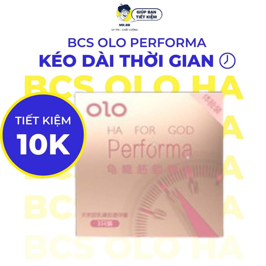 Bao Cao Su OLO Perfoma Ha For God Kéo Dài Thời Gian, Siêu Mỏng 0.01mm Nội Địa Trung Hộp 3 Chiếc Mr.BB