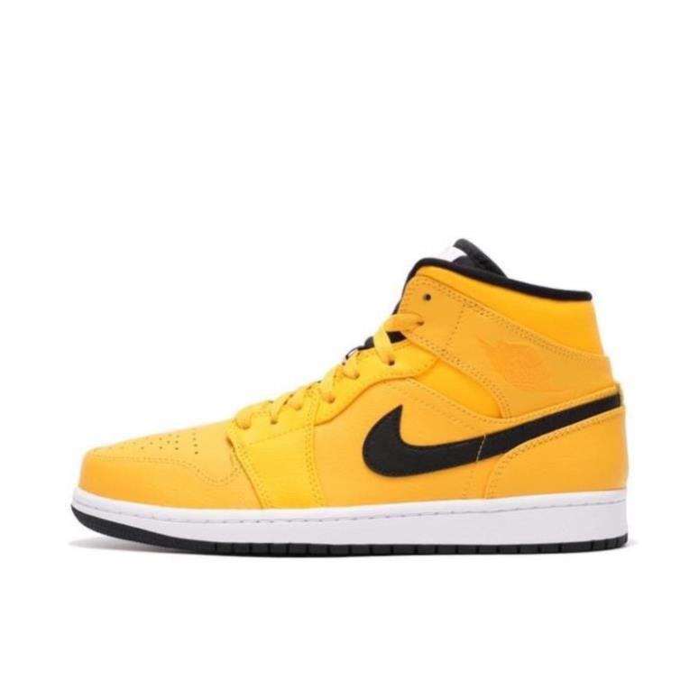 SALE [Đỉnh Cao] Giày Bóng Rổ Air Jordan 1 Mid Aj 1 Màu Vàng Thời Trang 🎁 Chính Hãng TỐT . . 🎁 .. new 👟 . . HOT ; ₁ < . .