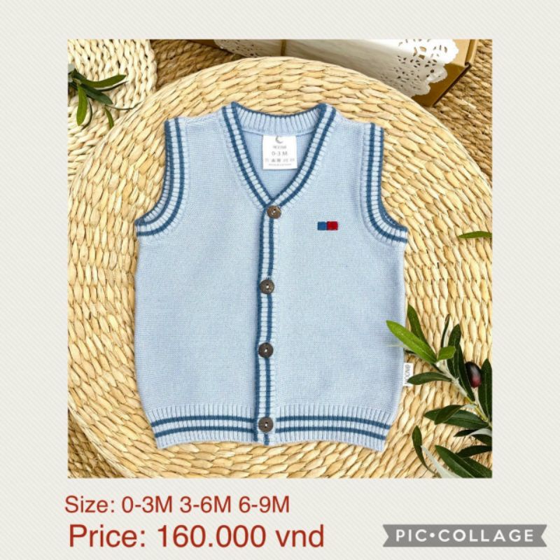 Áo len gile cúc giữa Moon