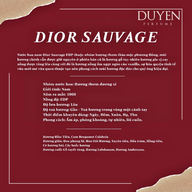 Nước hoa mini 20ml DIOR SAUVAGE (NAM) | Thế Giới Skin Care