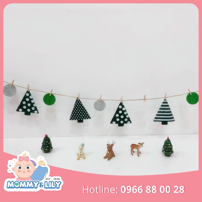 Dây trang trí hình cây thông kèm đèn nháy trang trí Giáng sinh Noel