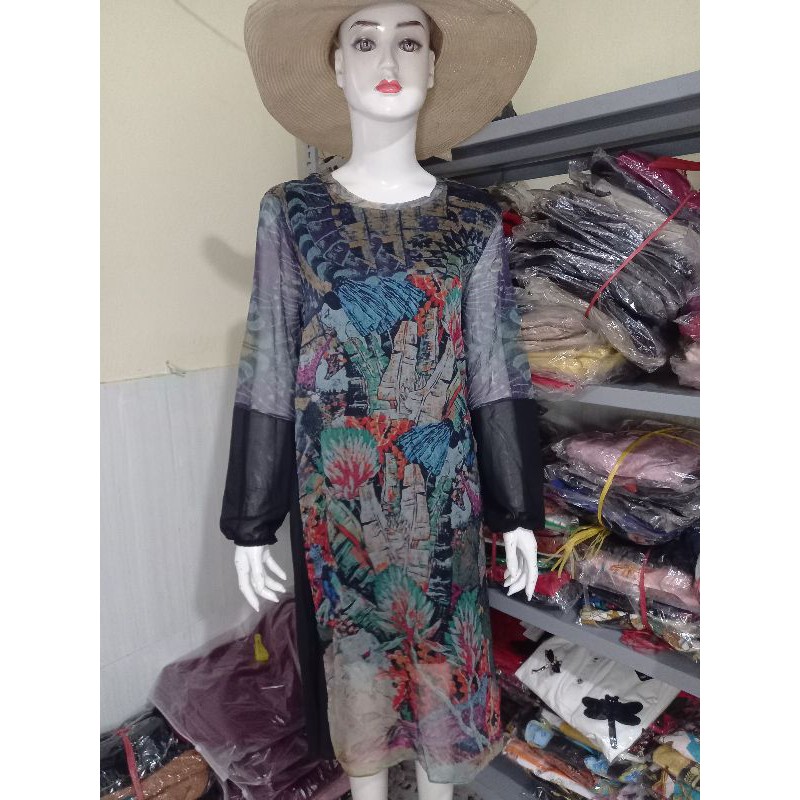Sale Hàng Nhập Đầm Suông Voan Họa Tiết