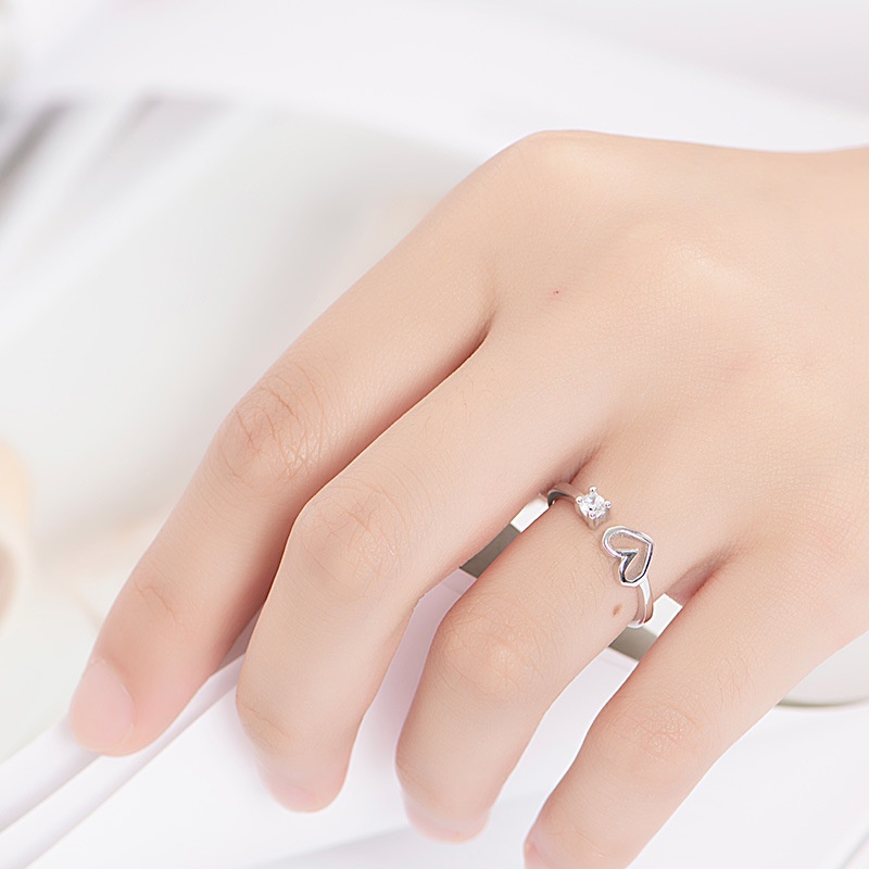 Nhẫn bạc nữ DaLiA Jewelry hình trái tim nhẫn hở