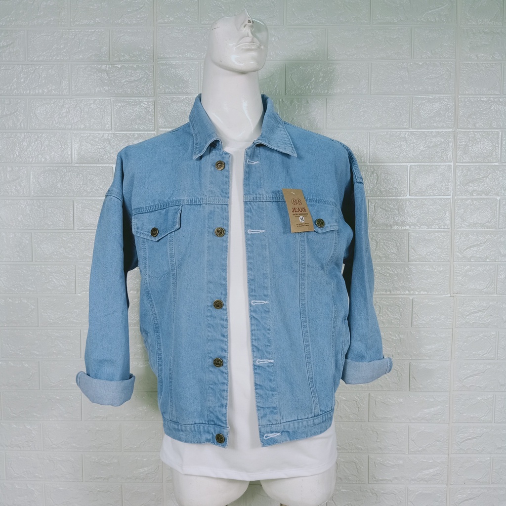 Áo Khoác Jean Nam Nữ Áo Jean 💖Bò Rin Form rộng Unisex BASIC Đen Trơn Cao Cấp loại 1 chuẩn VNXK