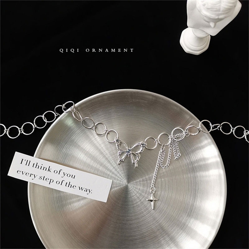 Vòng cổ nhiều lớp mặt hình bướm thời trang cho nữ