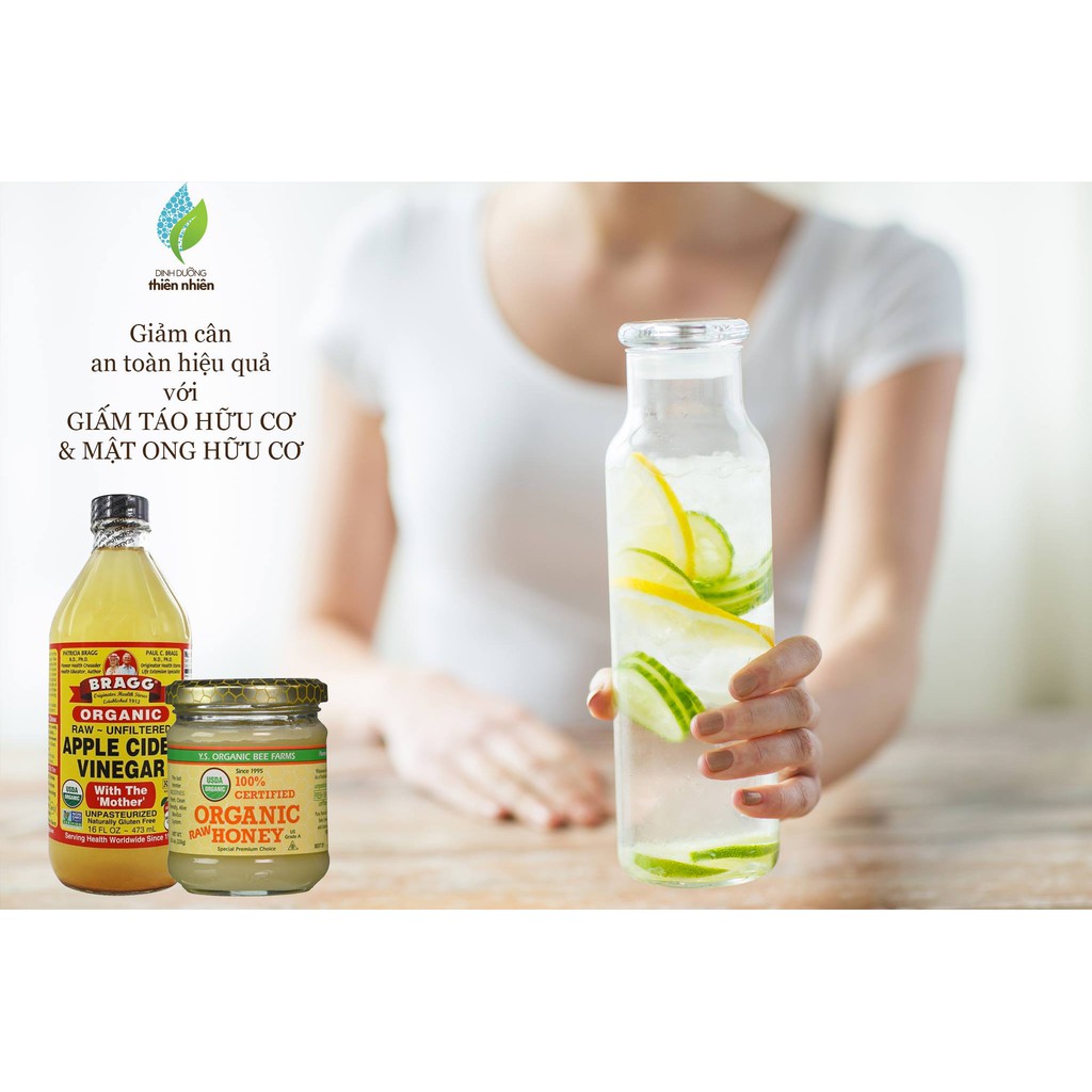 [KÈM QUÀ TẶNG] Giấm Táo Hữu Cơ Bragg Organic Apple Cider Vinegar, Có Con Giấm (With Mother)