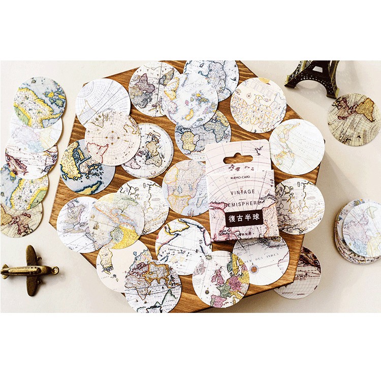 Hình dán trang trí sticker đia cầu STK077