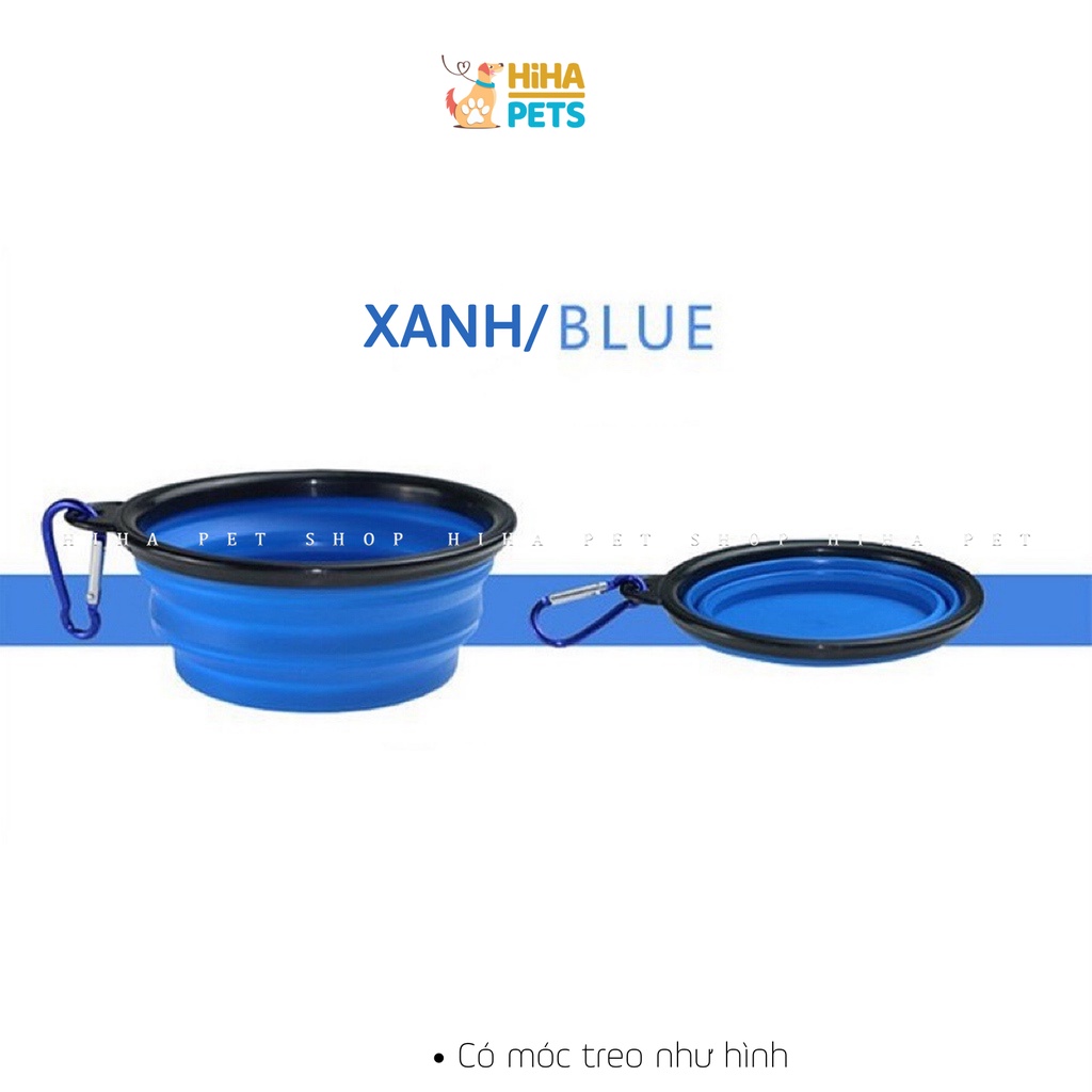 Bát ăn uống cho thú cưng di động có thể treo được dùng như chén cho thú cưng silicon tốt đủ màu Hihapet.