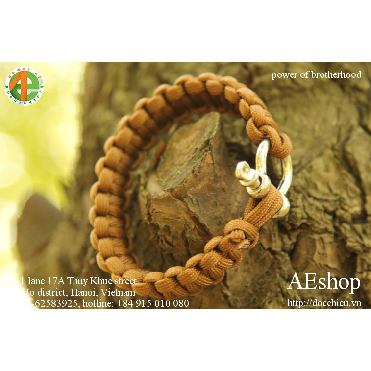 Vòng tay cứu sinh dây dù tết 7 lõi khóa thép không rỉ