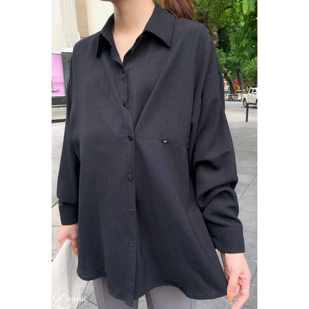 Áo sơ mi Hali Shirt basic công sở chất vải đũi xước, dễ mặc dễ mix đồ thiết kế bởi LAMME