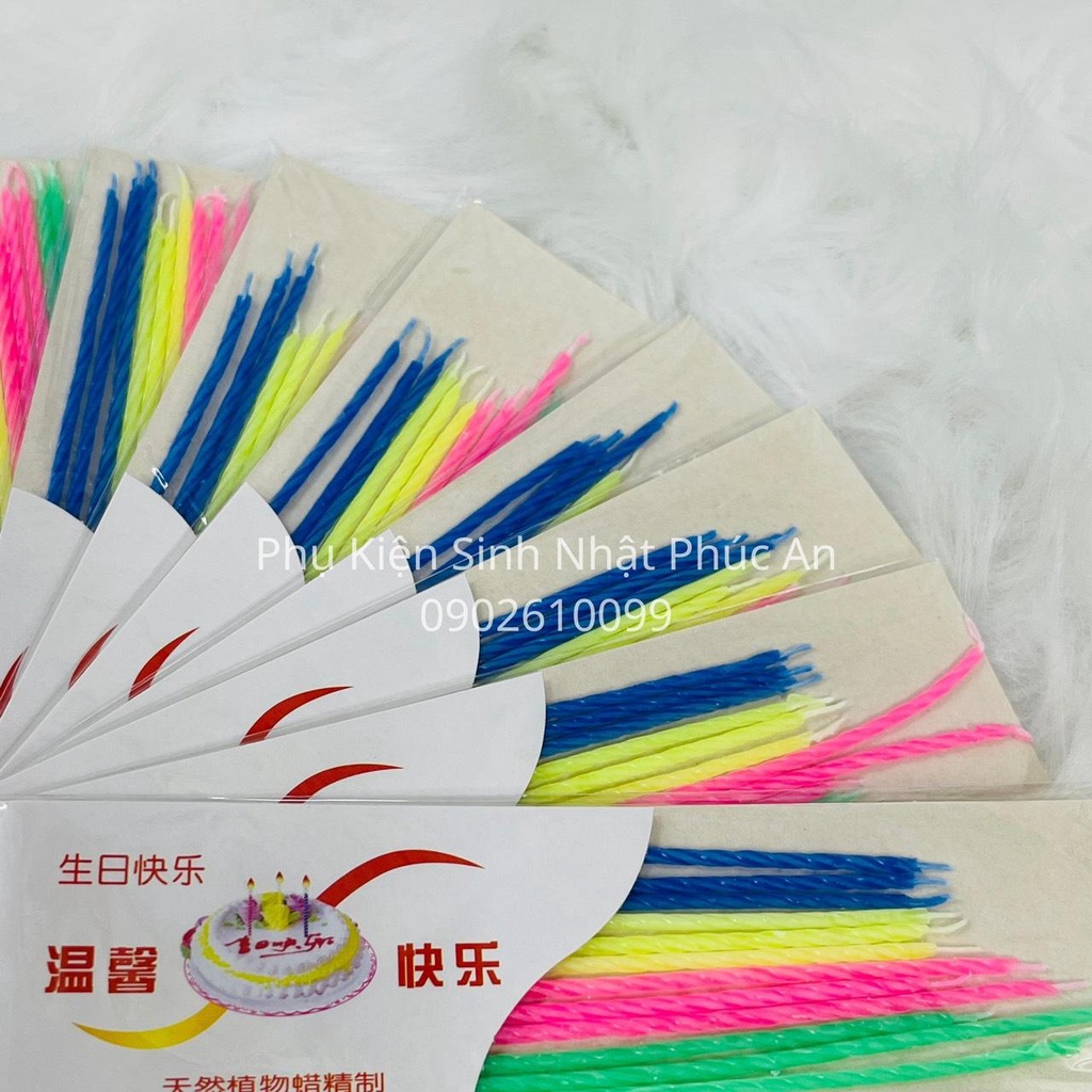 Nến chân dài ( 1 hộp 45 lốc ) trang trí bánh kem sinh nhật happy birthday