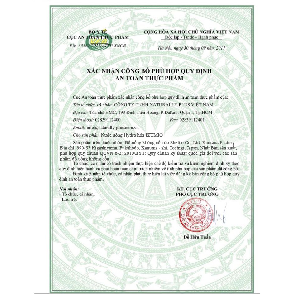 Nước uống Hydro hóa IZUMIO - Lẻ 1 túi- naturally plus | BigBuy360 - bigbuy360.vn