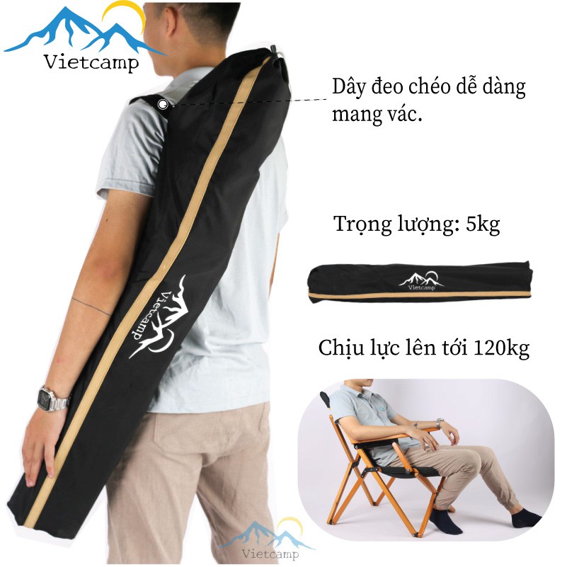 Ghế thư giãn xếp gọn C80 - Ghế dã ngoại ngoài trời - Ngoại thất sân vườn