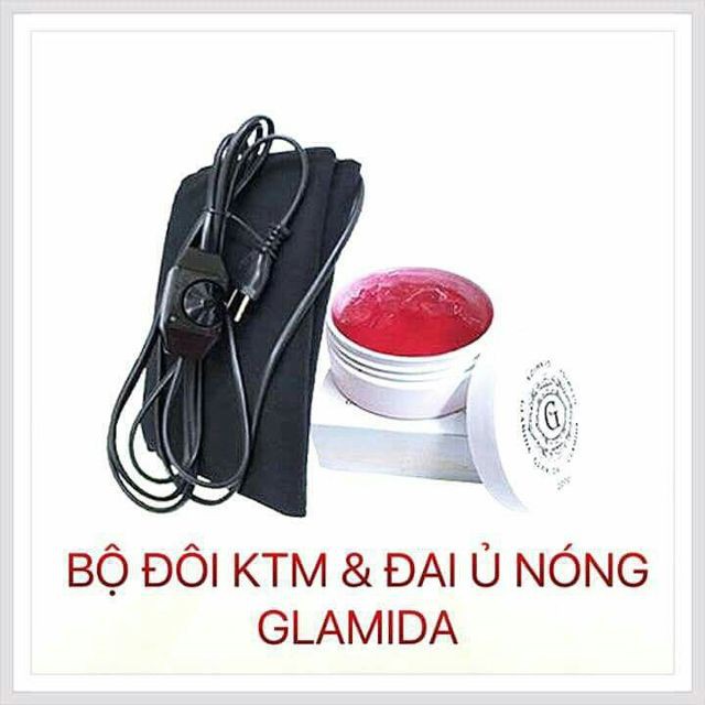 Kem tan mỡ glamida và dây quấn nóng trọn bộ sản phẩm