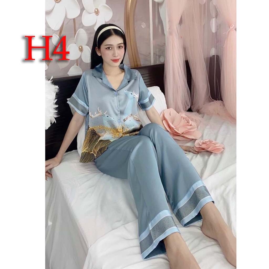 Đồ Bộ pijama Nữ Lụa Satin VARRO Ngắn Tay,Set đồ ngủ nữ Pijama Cao Cấp Đẹp Dễ Thương Cute Mặc Ở Nhà Đi Chơi | BigBuy360 - bigbuy360.vn