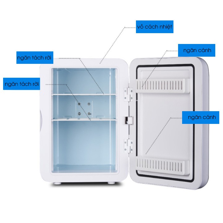 Tủ lạnh mini Amoi cao cấp 20L Tủ Bảo Quản Mỹ Phẩm Thực Phẩm 2 Chiều Nóng Lạnh Dùng điện 220V và 24V