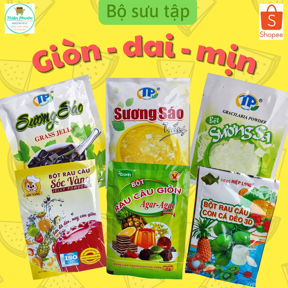 Bột rau câu dẻo, agar, sương sáo, quy linh cao, sương sa các loại Shopee Việt Nam