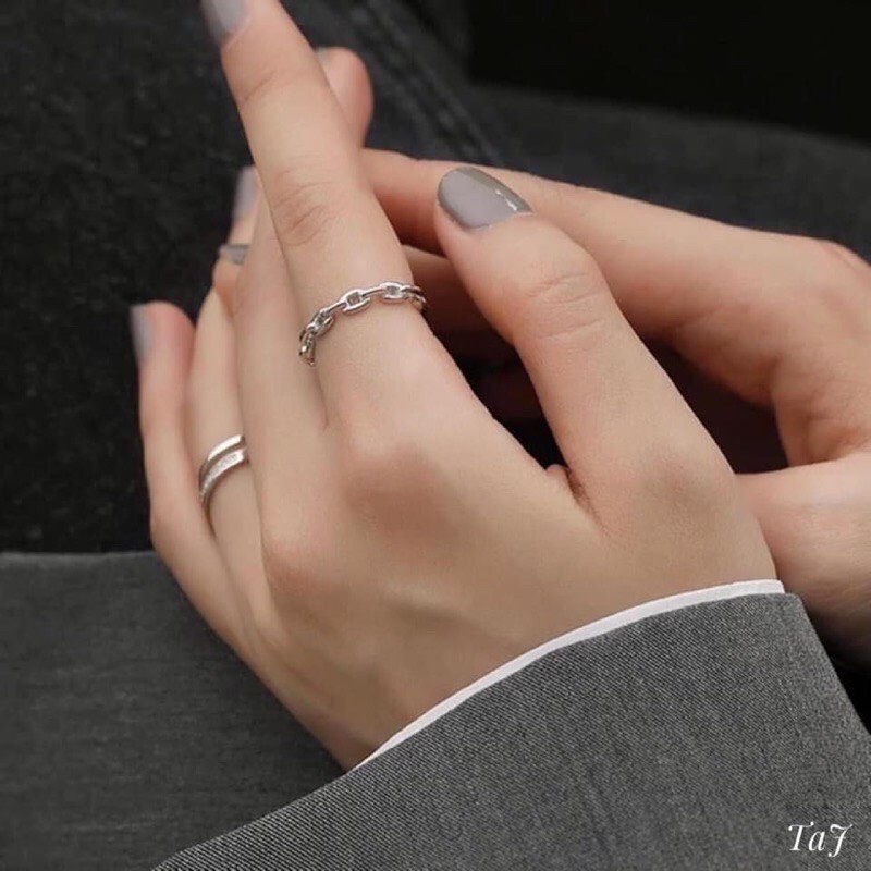 Nhẫn nữ bạc thật họng xích trẻ trung cá tính - Kho sỉ bạc Nhất Linh