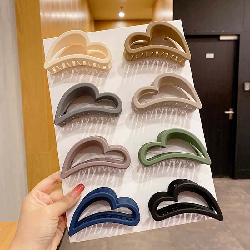 Kẹp tóc acrylic hình trái tim phong cách Hàn Quốc thời trang