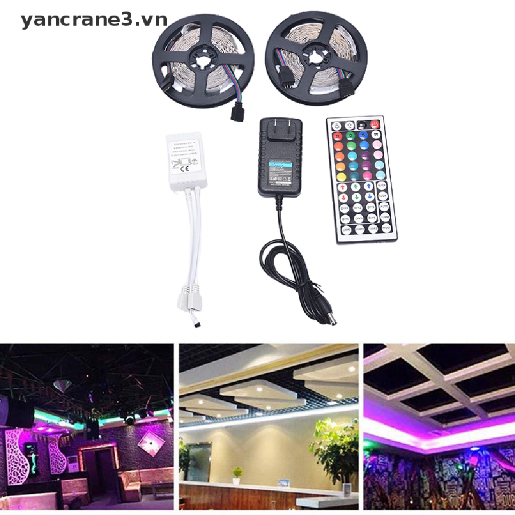 Dây đèn RGB SMD 3528 10M 600LED kèm điều khiển từ xa 12V 44 nút bấm 3.vn