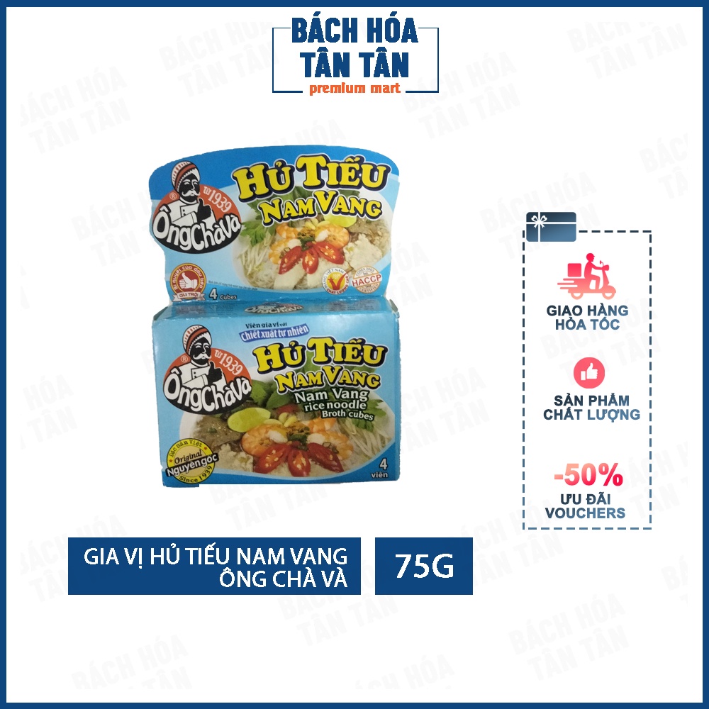 Gia vị nấu hủ tiếu nam vang hiệu Ông Chà Và, hộp 75G 4 viên