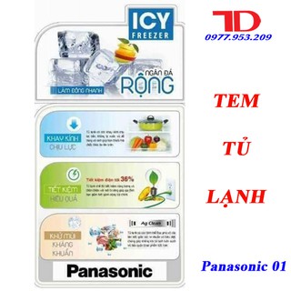 Tem dán tủ lạnh PANASONIC + tặng băng keo 2 mặt