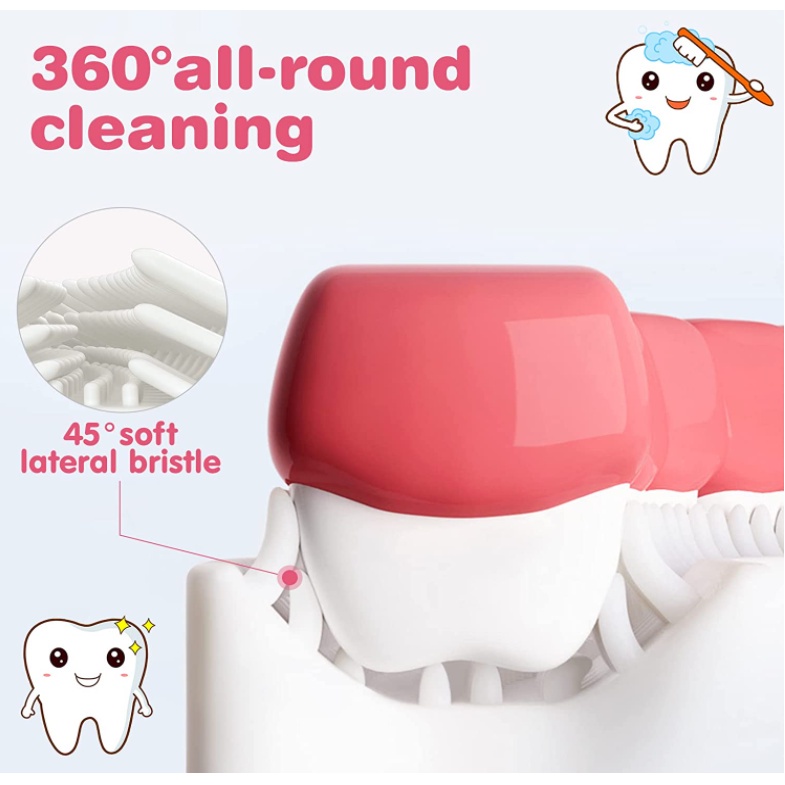 Bàn Chải Đánh Răng Lông Mềm Hình Chữ U Cho Bé 2-12 Tuổi