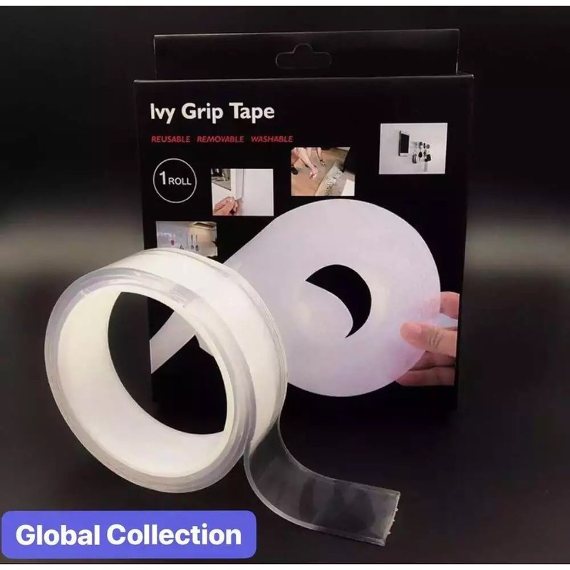 [ CUỘN 2 MẶT] Băng keo 2 mặt trong suốt Ivy Grip Tape siêu chắc siêu dính