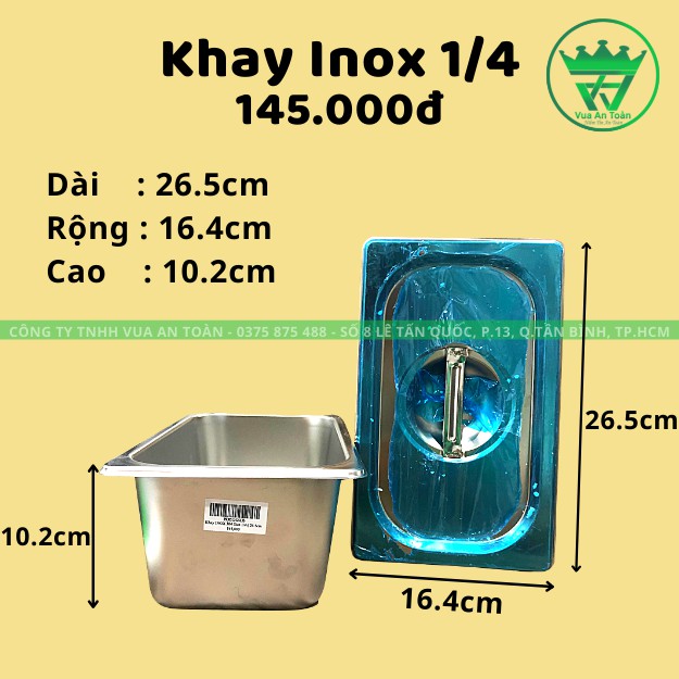 Khay Đựng Thạch Inox Cao Cấp Size 1/4 (26.5 x 16.4 x 10.2cm)