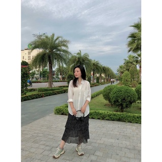 Sơ mi lụa hàn phong cách basic đơn giản [ Ảnh thật tự chụp ]