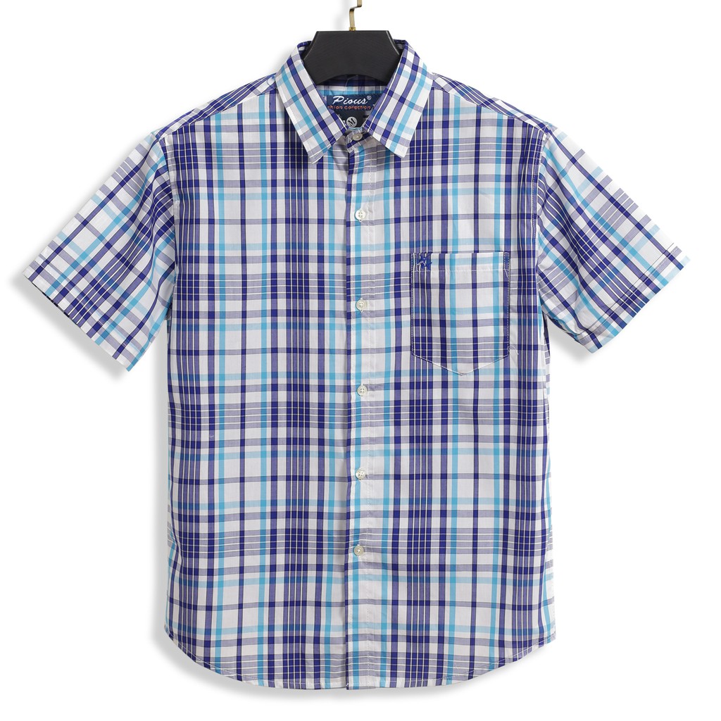 [Mã FAMALLT5 giảm 15% đơn 150K] Áo sơ mi nam caro cotton cao cấp ngắn tay pious HAHA701 | BigBuy360 - bigbuy360.vn