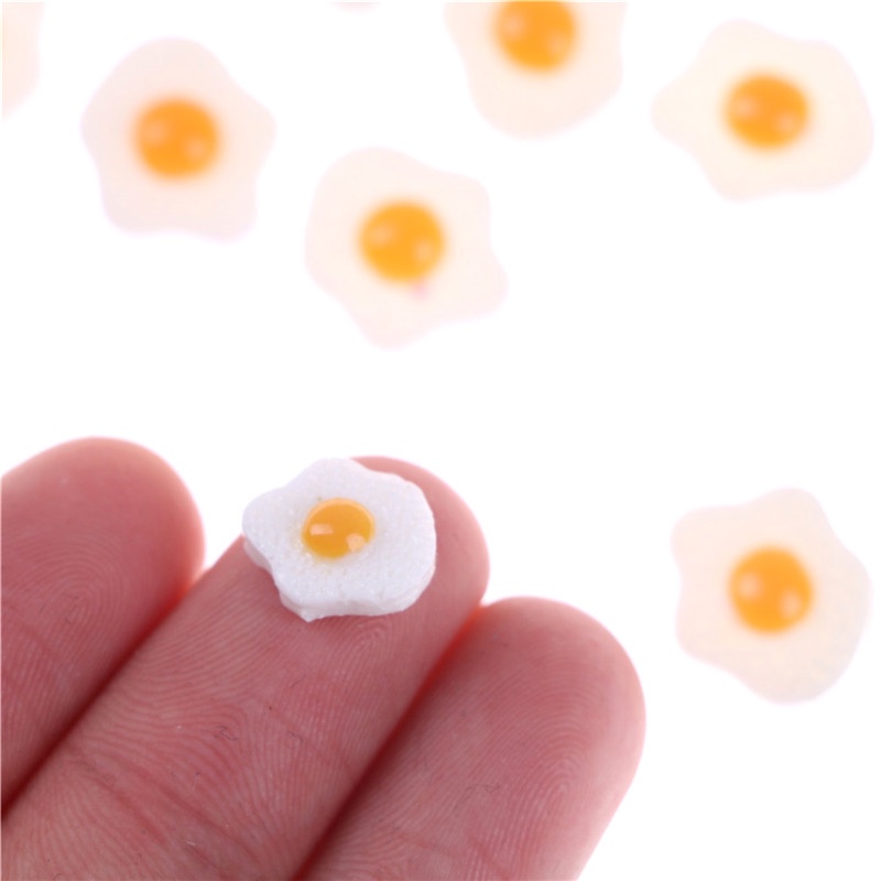 Set 10 Trứng Chiên Mini Tỉ Lệ 1: 12 Dùng Để Trang Trí Nhà Búp Bê