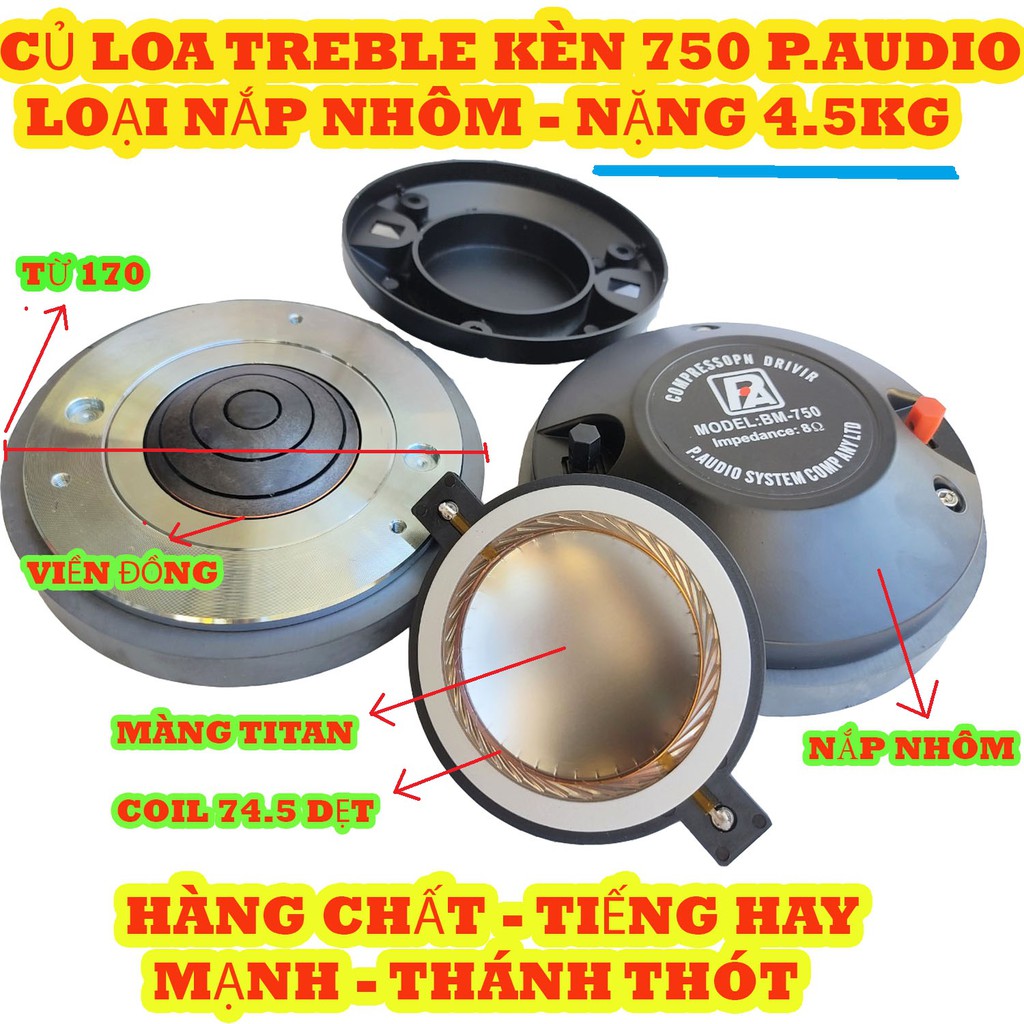 2 LOA TREBLE KÈN 750 PAUDIO CÔN DẸT - CỦ KÈN SÂN KHẤU 750 - LOA TÉP RỜI