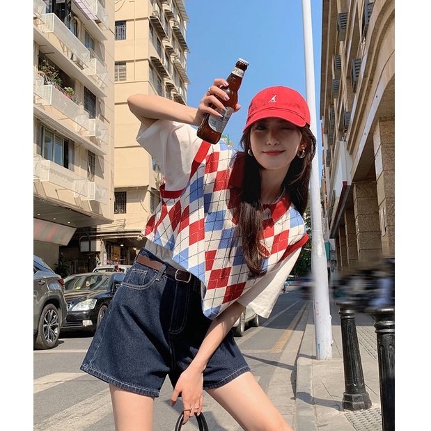 LALISAS Áo Dệt Kim Không Tay Dáng Rộng Phong Cách Thời Trang Hàn Quốc