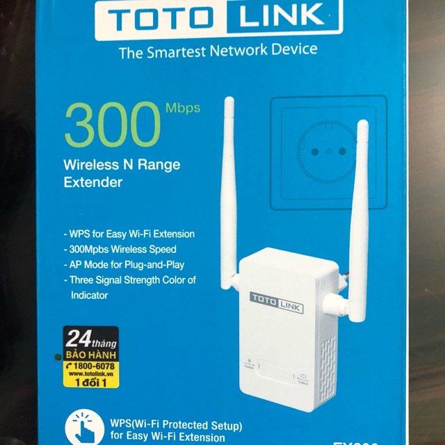 Bộ kích sóng wifi Totolink EX300 V2 - Model 2018 Chính hãng cao cấp