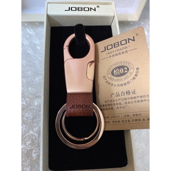 Móc chìa khoá ô tô xe máy chính hãng JOBON fullbox siêu sang màu nâu