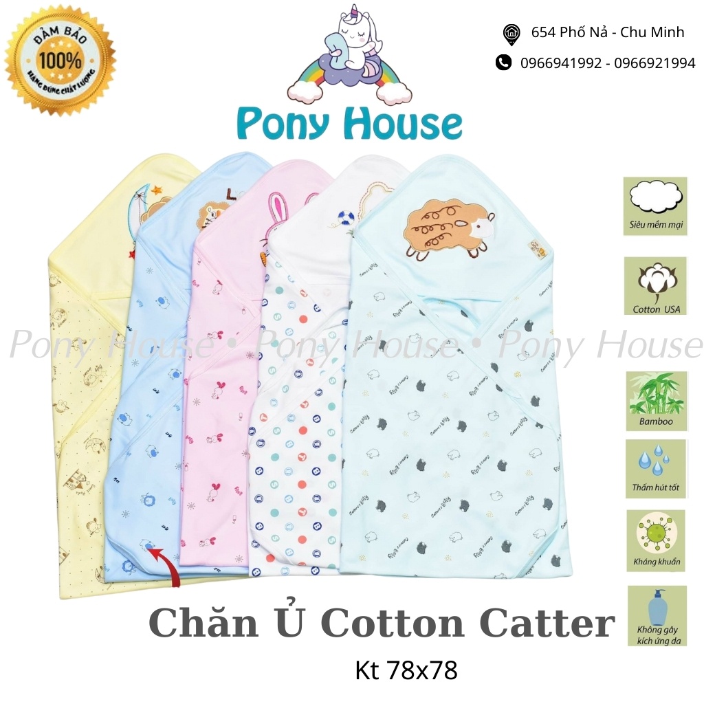 Chăn Ủ Choàng Catter - Chăn Ủ Úm Choàng Cotton Mềm Mịn An Toàn Cho Bé Sơ Sinh