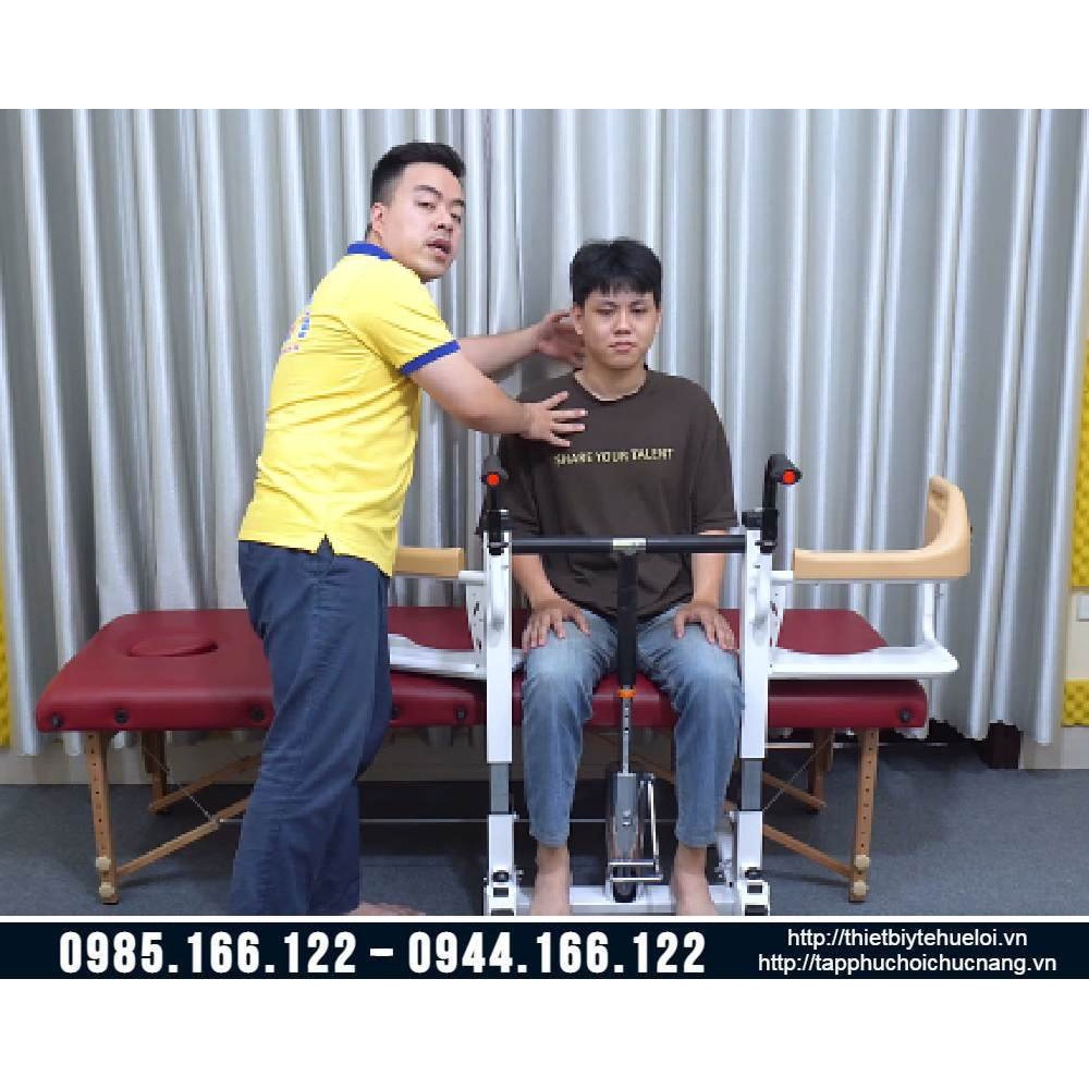 Xe lăn đa năng, xe nâng hạ bệnh nhân có bô vệ sinh, xe lăn ghép 2 mảnh