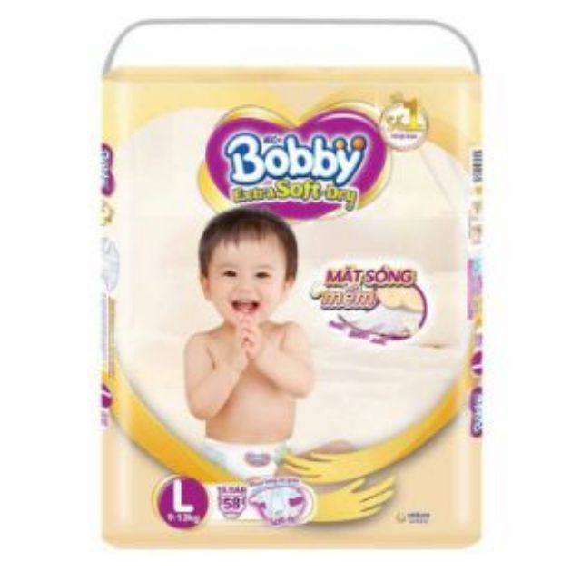 Tã dán bobby extra soft dry s74,m64,l58,xl52