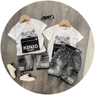 Set ken zomix quần JEAN túi hộp màu khói/xanh
