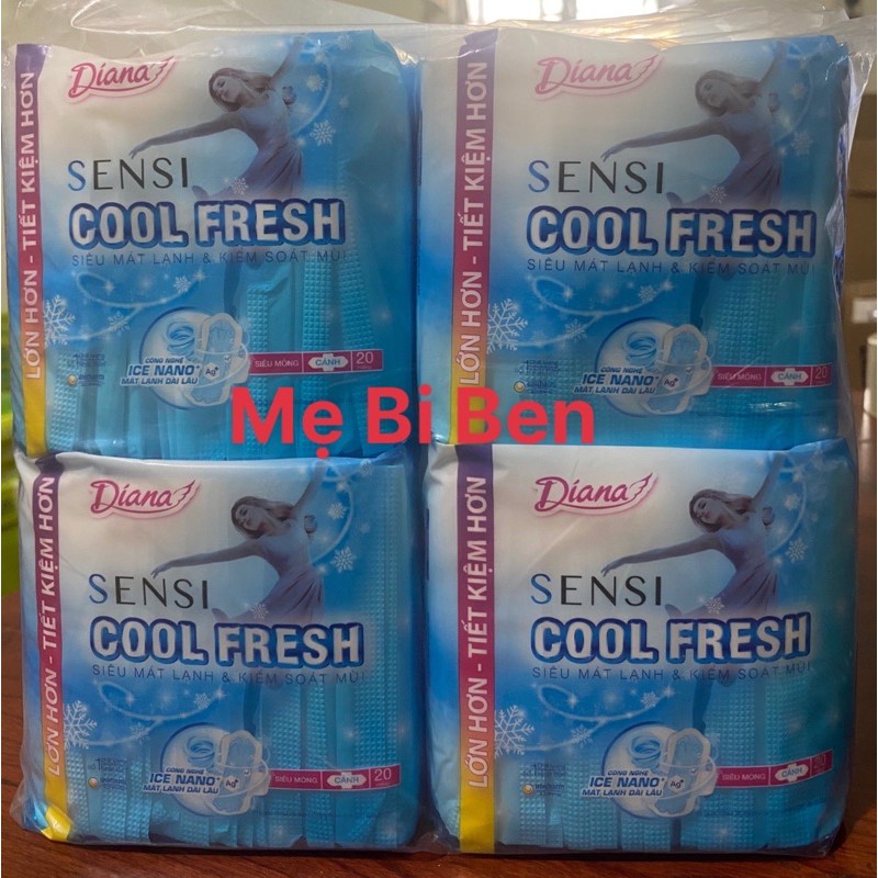 [GIÁ SỈ THÙNG 48 GÓI] Băng vệ sinh Diana SenSi Cool Fresh siêu mỏng cánh gói/8 miếng