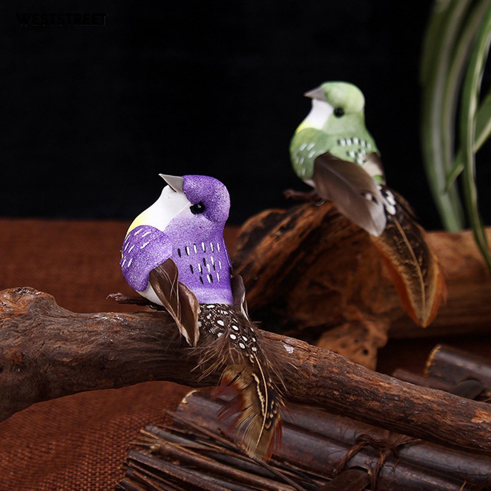 Bộ 6 chú chim giả trang trí đẹp mắt