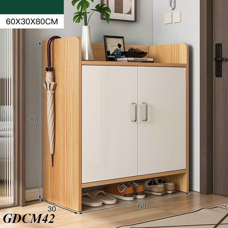 Tủ Để Giày Dép Gỗ 2 Cánh 4 Ngăn, Kệ Đựng Đồ Dùng Đa Năng-Kệ Tủ Giày Có Cánh Cửa Chống Bụi Bẩn |gdcm42