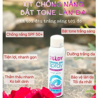 Xịt Chống Nắng 2Lady cho mặt và body 180ml