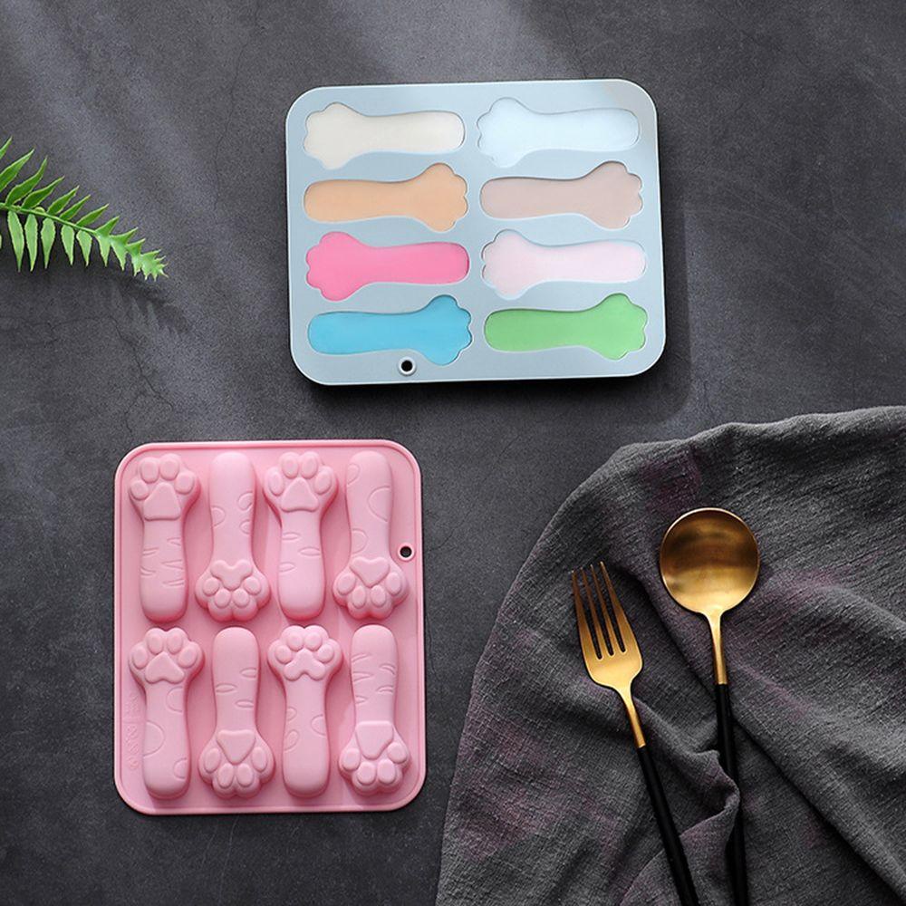 GOGOUP Khuôn Làm Xà Phòng 8 Ngăn Hình Dấu Chân Mèo