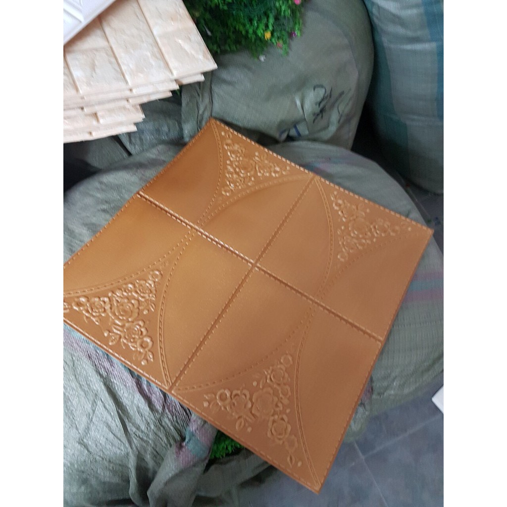 Tấm xốp dán tường 3d giả da 60X60cm hoa văn nổi 1 cmchống ẩm cách âm cách nhiệt | BigBuy360 - bigbuy360.vn