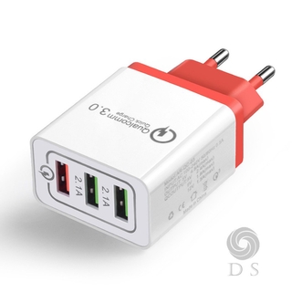 Cục sạc nhanh qc3.0 3 cổng usb 2.1a / 25w cho du lịch